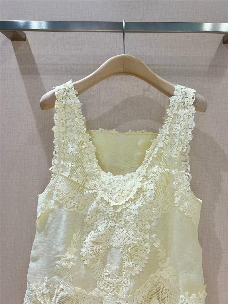 Zimm lace panelled sleeveless vest replica clothing