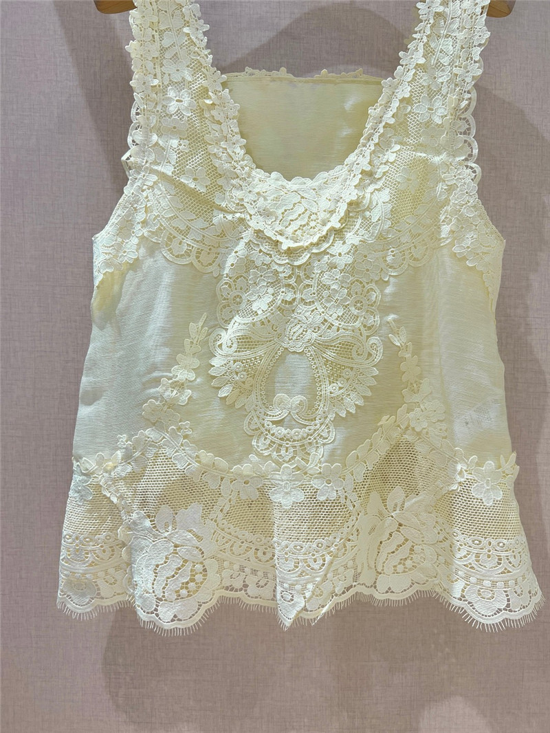 Zimm lace panelled sleeveless vest replica clothing