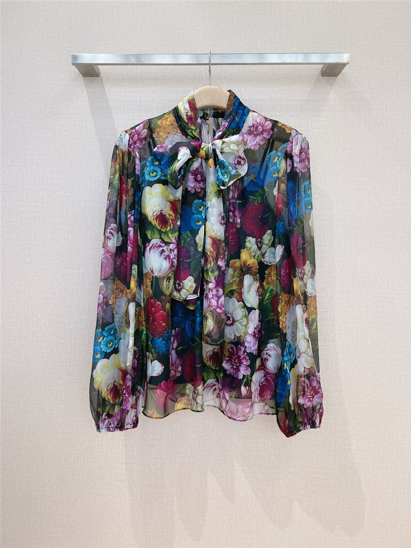 Dolce & Gabbana d&g bow flower shirt replica clothes