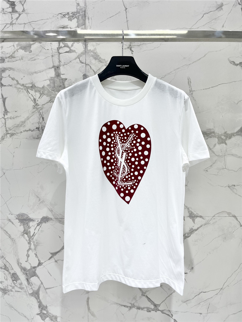 Y51 heart flocked cotton short sleeves replica d&g clothing