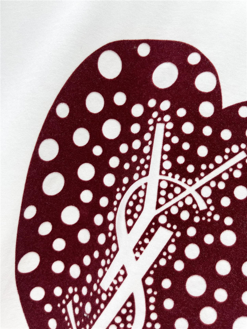 Y51 heart flocked cotton short sleeves replica d&g clothing