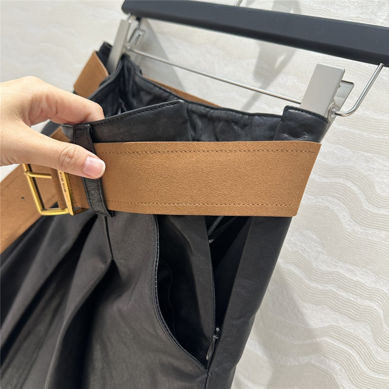 M1um1u lambskin skirt replicas clothes