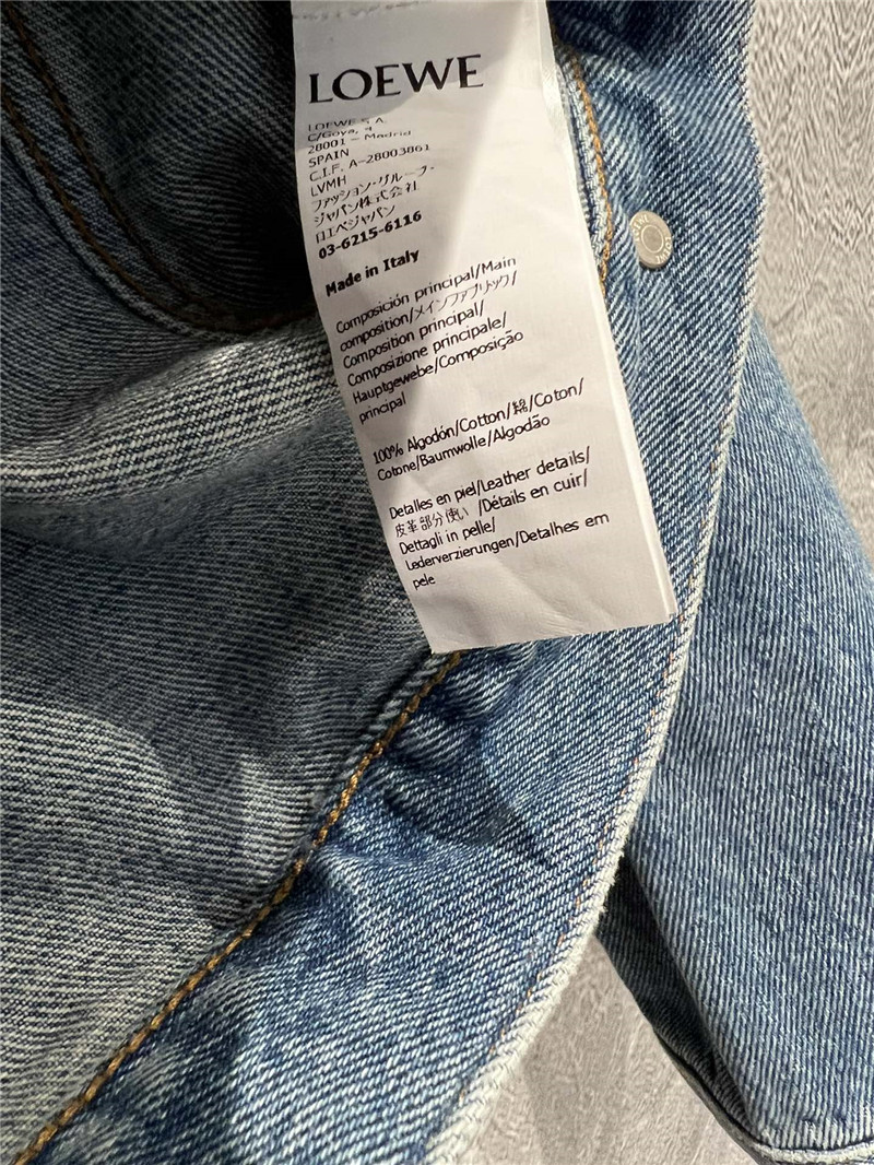 L0ew* burnt flower denim jacket cheap replica designer clothes