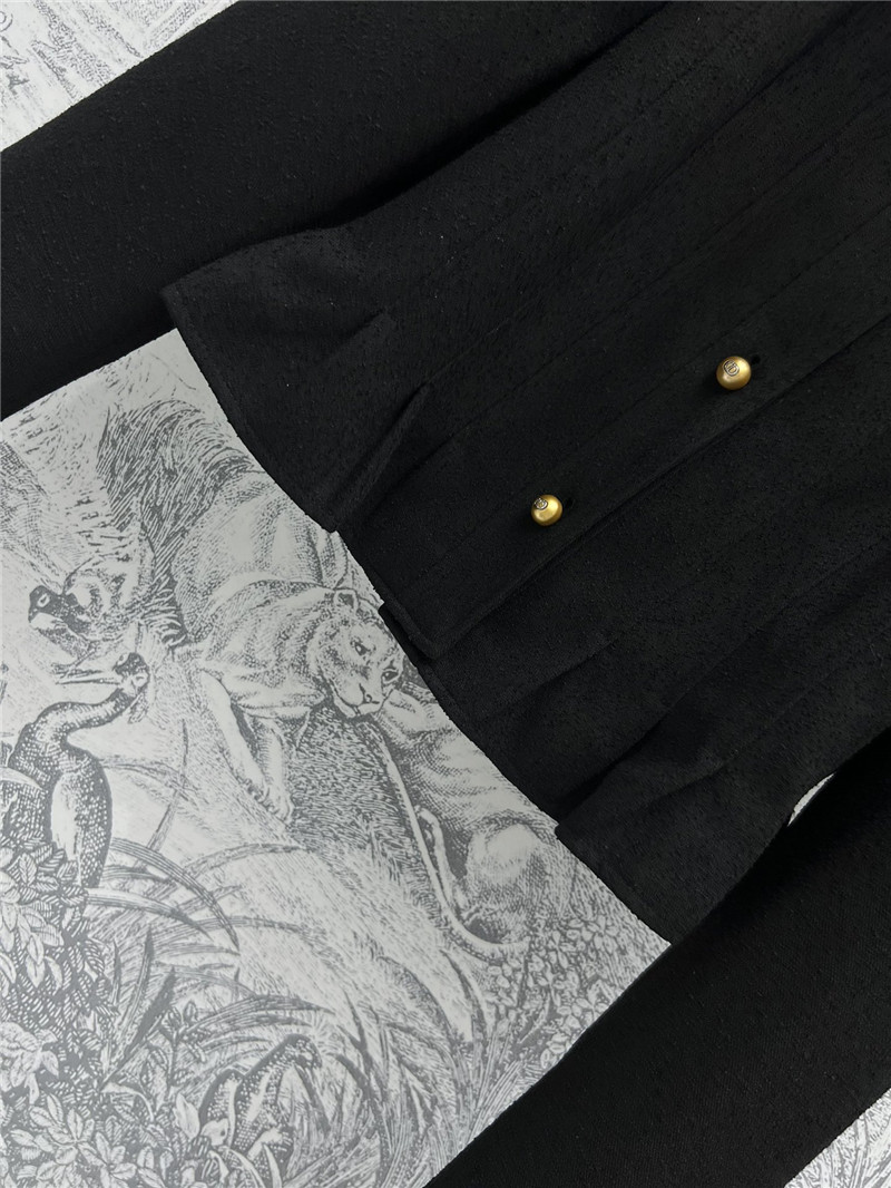 D10r gold button ruffled small cc style jacket replica clothes