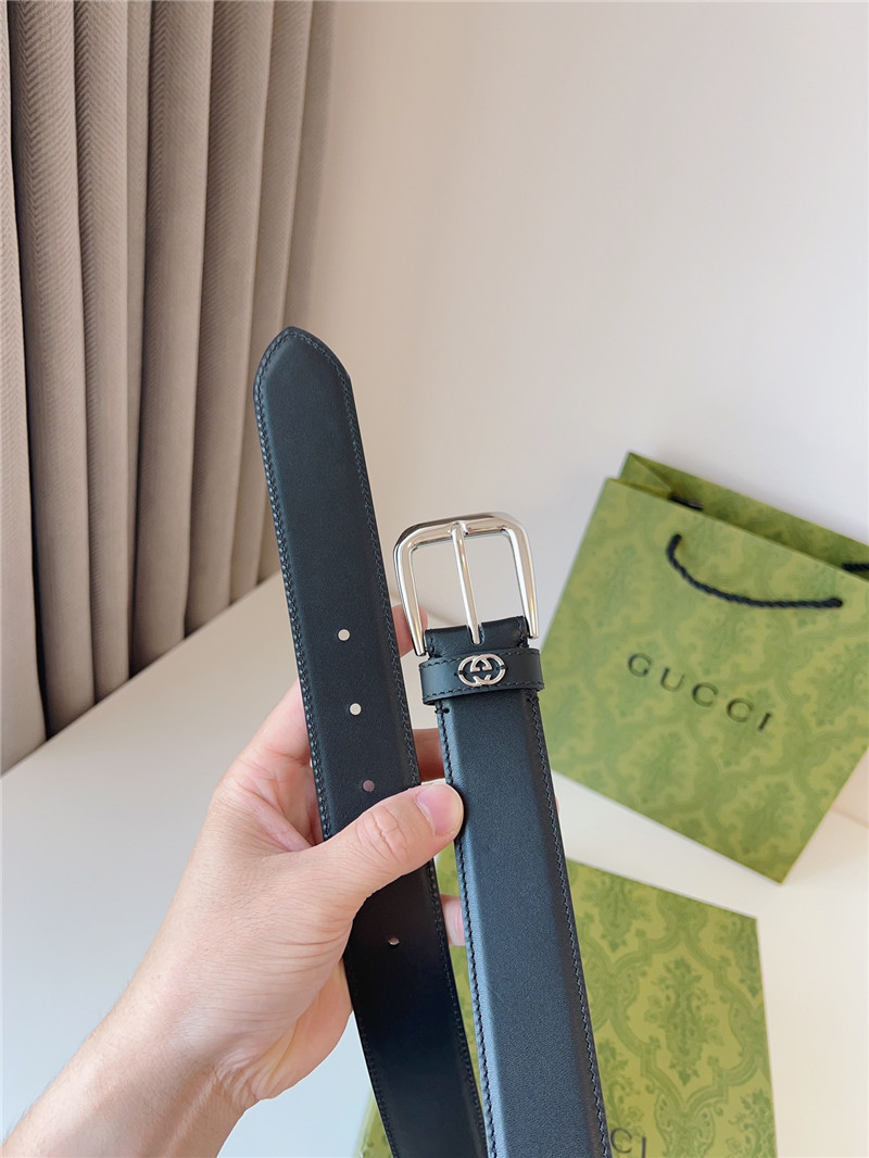 Gvc*1 black leather belt