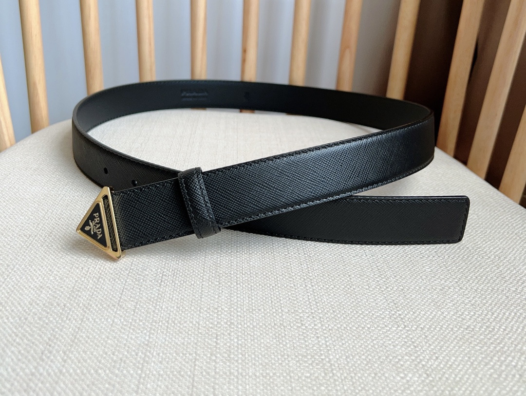Pra*a triangle logo outline belt