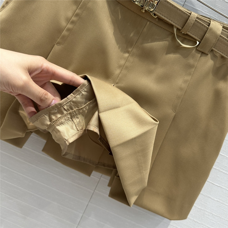 M1um1u khaki ultra-short pleated skirt replica clothing sites