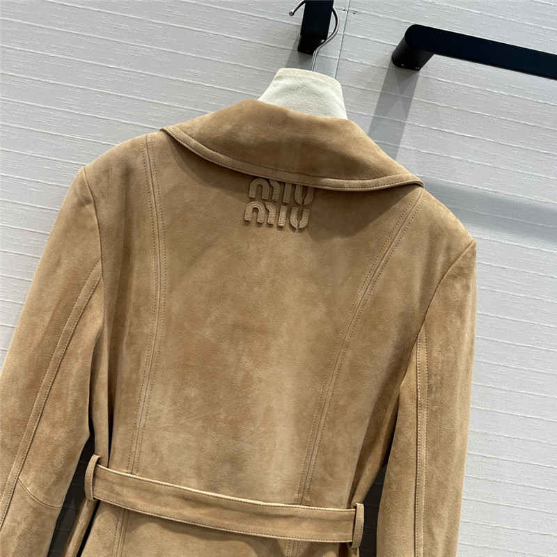 M1um1u suede windbreaker jacket replica clothes
