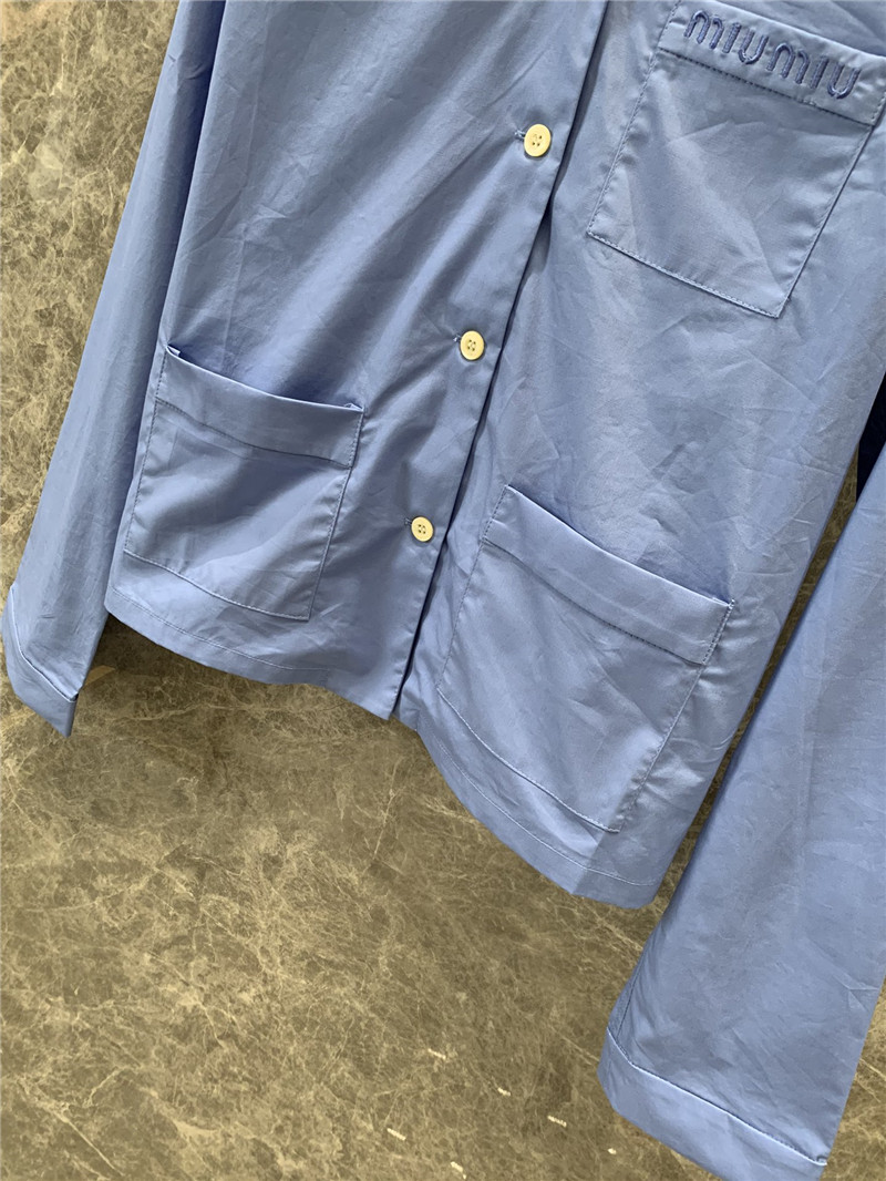 M1um1u cotton poplin long-sleeved shirt replica clothes