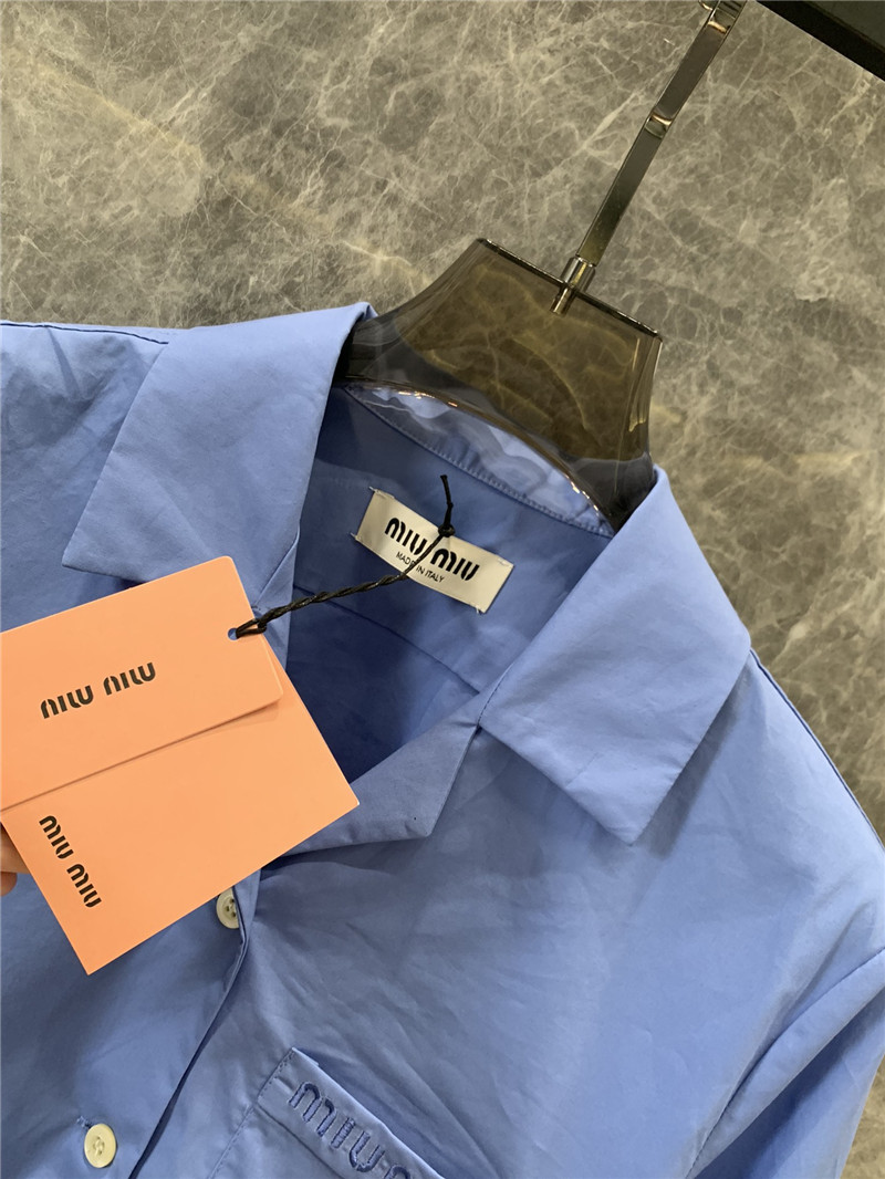 M1um1u cotton poplin long-sleeved shirt replica clothes