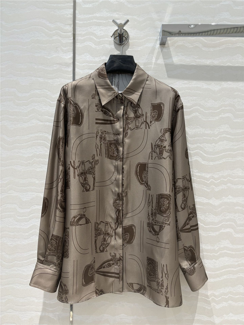 H**me5 chain and rope print silk shirt replicas clothes