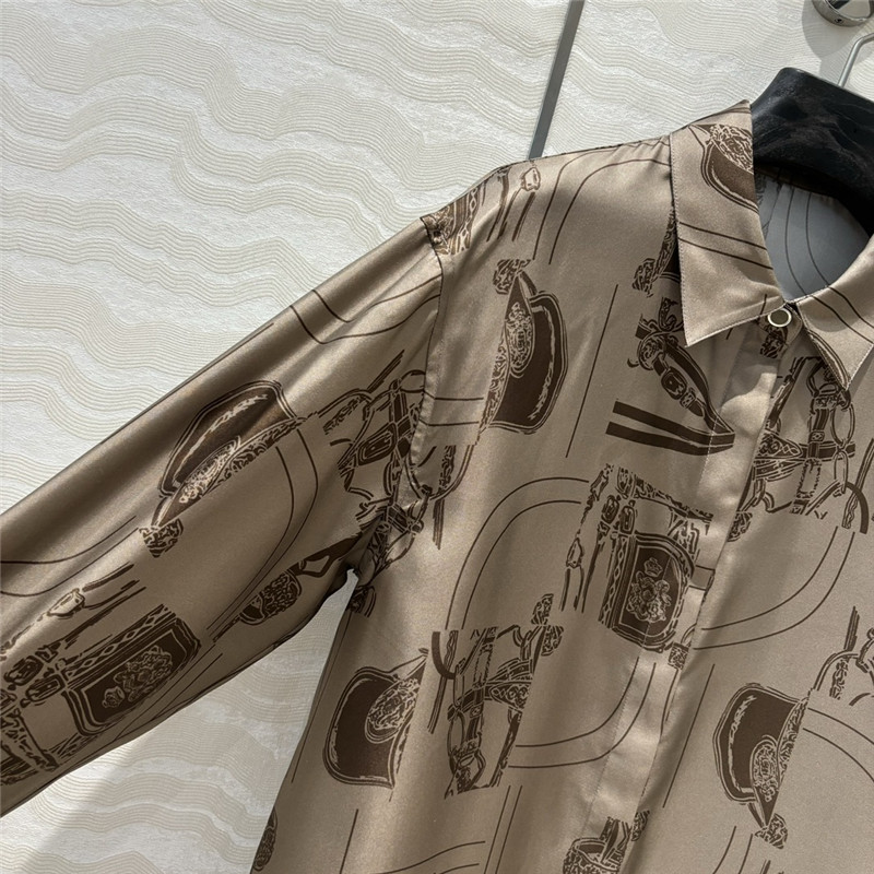 H**me5 chain and rope print silk shirt replicas clothes