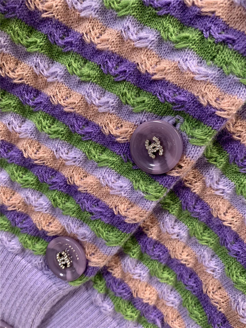 Ch**el striped open-chested short-sleeved top replica clothing