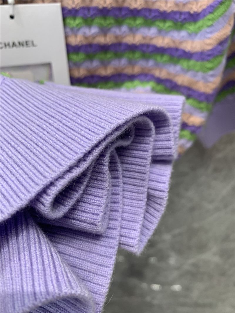 Ch**el striped open-chested short-sleeved top replica clothing