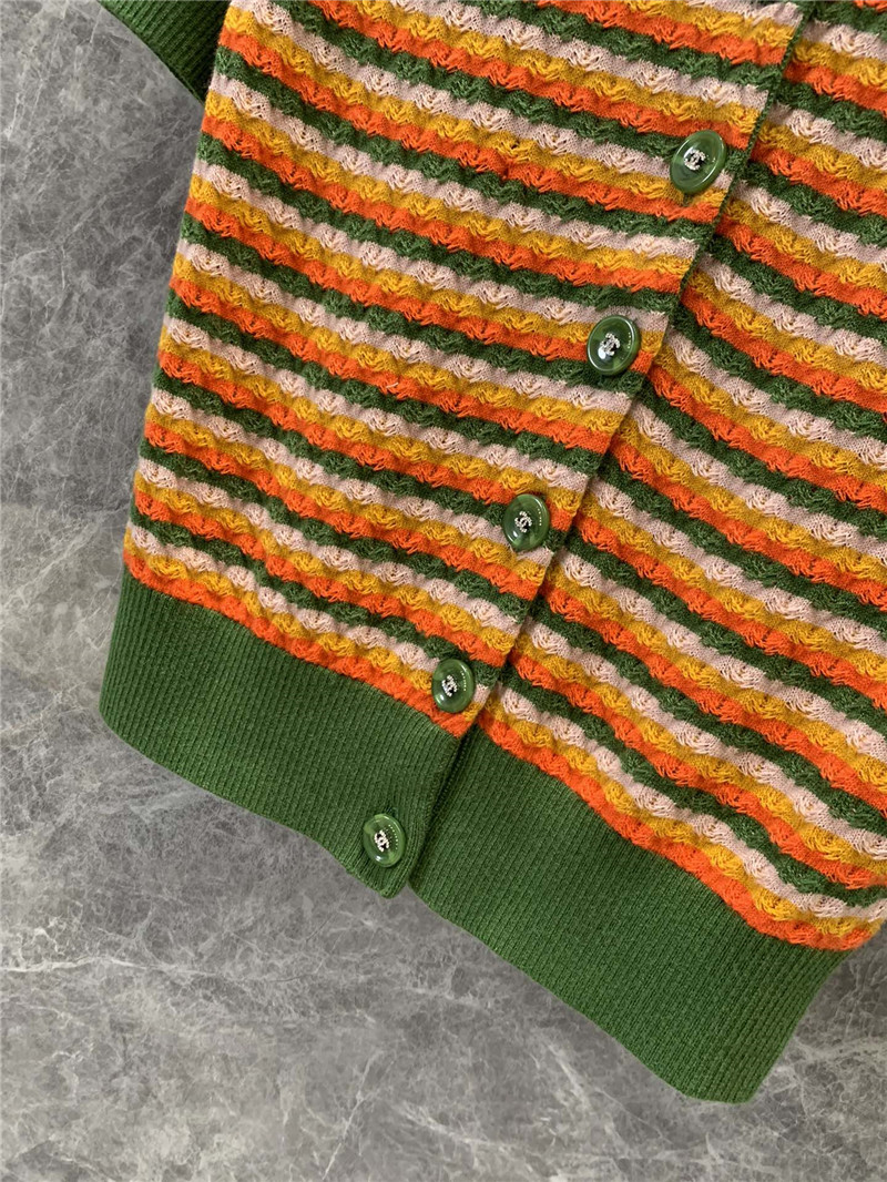 Ch**el striped open-chested short-sleeved top replica clothing