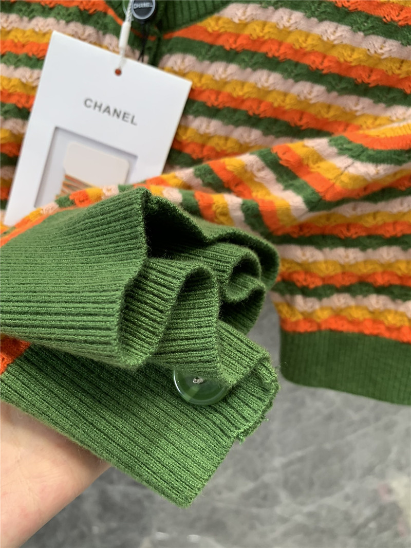 Ch**el striped open-chested short-sleeved top replica clothing