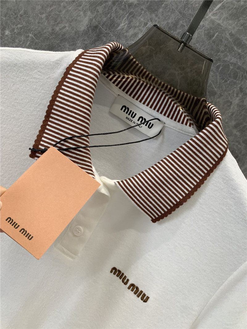 M1um1u lpolo collar short-sleeved t-shirt replica clothes