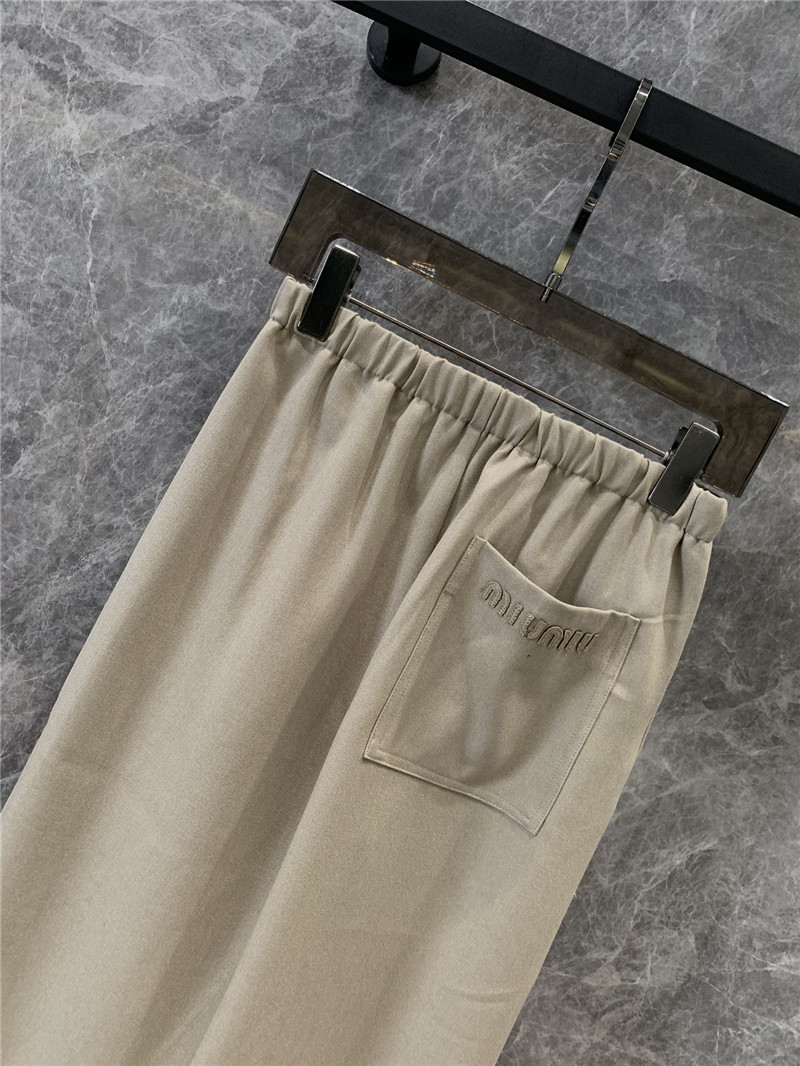 M1um1u micro logo casual wide-leg pants replica designer clothes