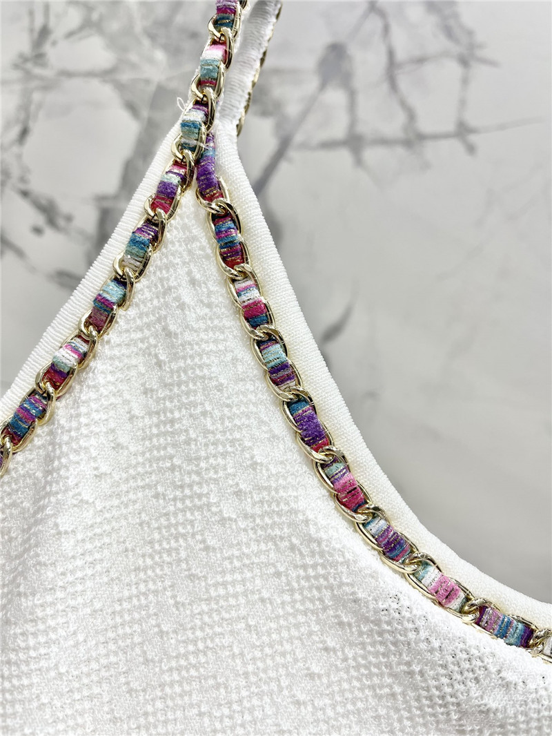 Ch**el double c color chain knitted camisole replica clothes