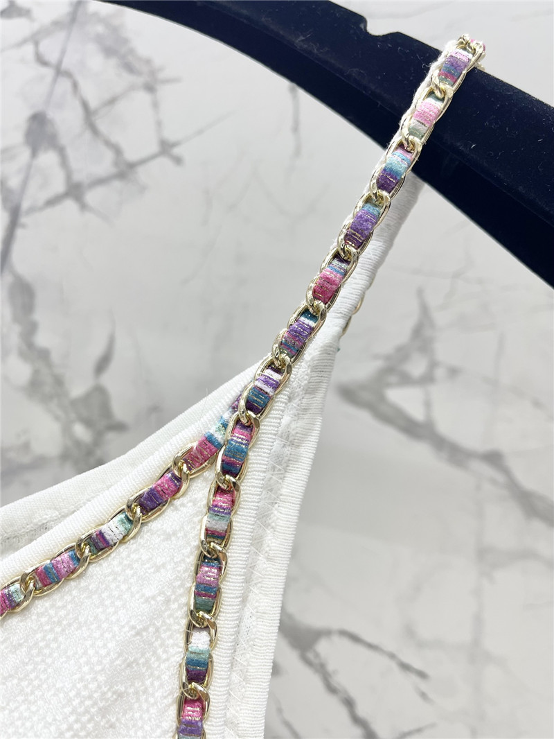 Ch**el double c color chain knitted camisole dress replica clothing