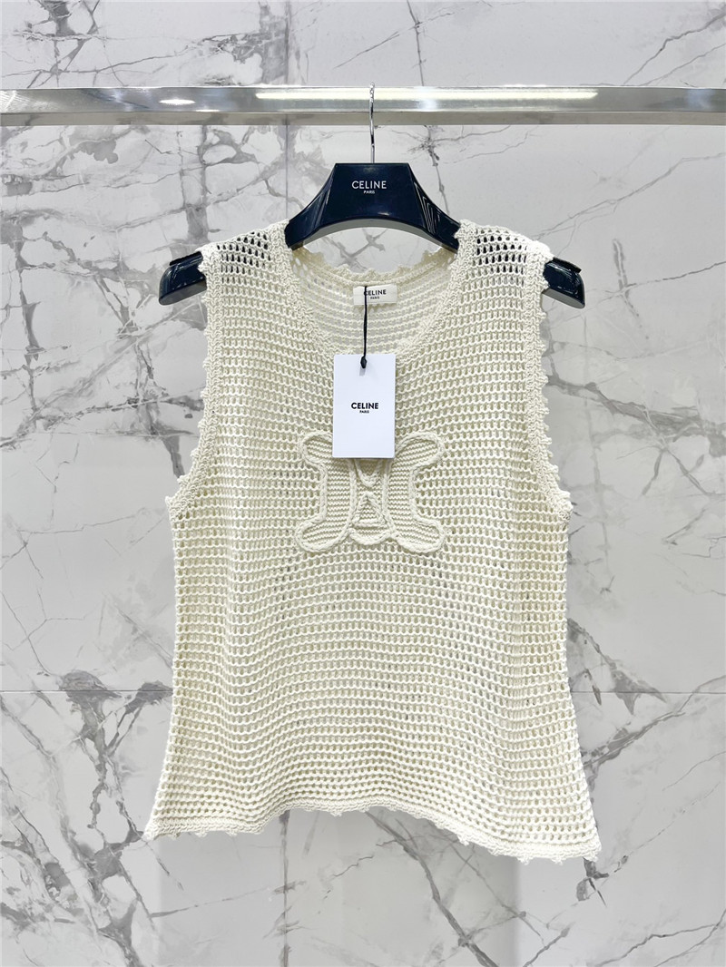 Ce1i*e hook flower hollow vest cheap replica designer clothes