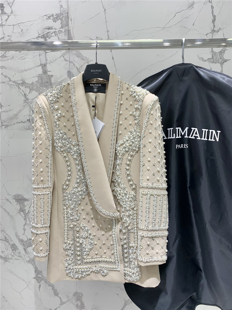 Balmain heavy pearl suit jacket replica d&g clothing