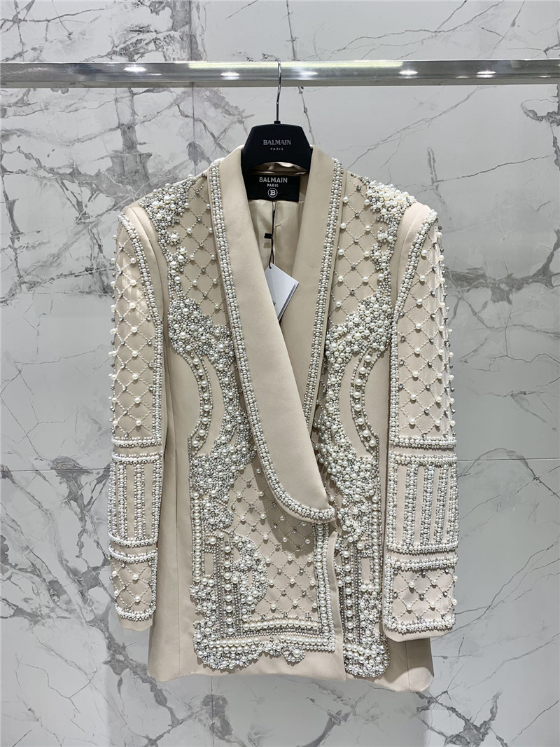 Balmain heavy pearl suit jacket replica d&g clothing