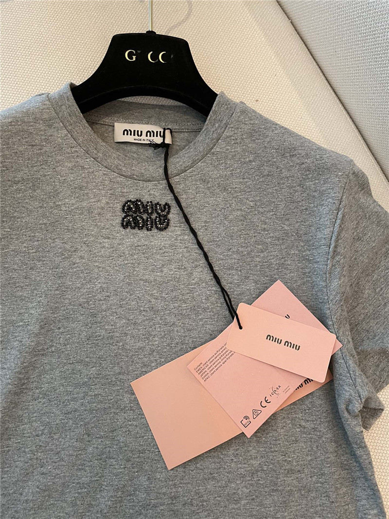 M1um1u beaded short sleeve replica clothing sites