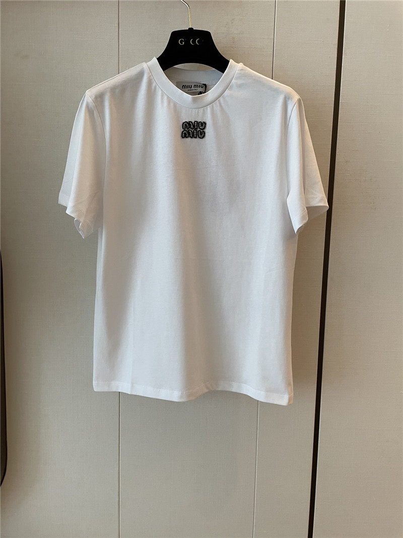 M1um1u beaded short sleeve replica clothing sites