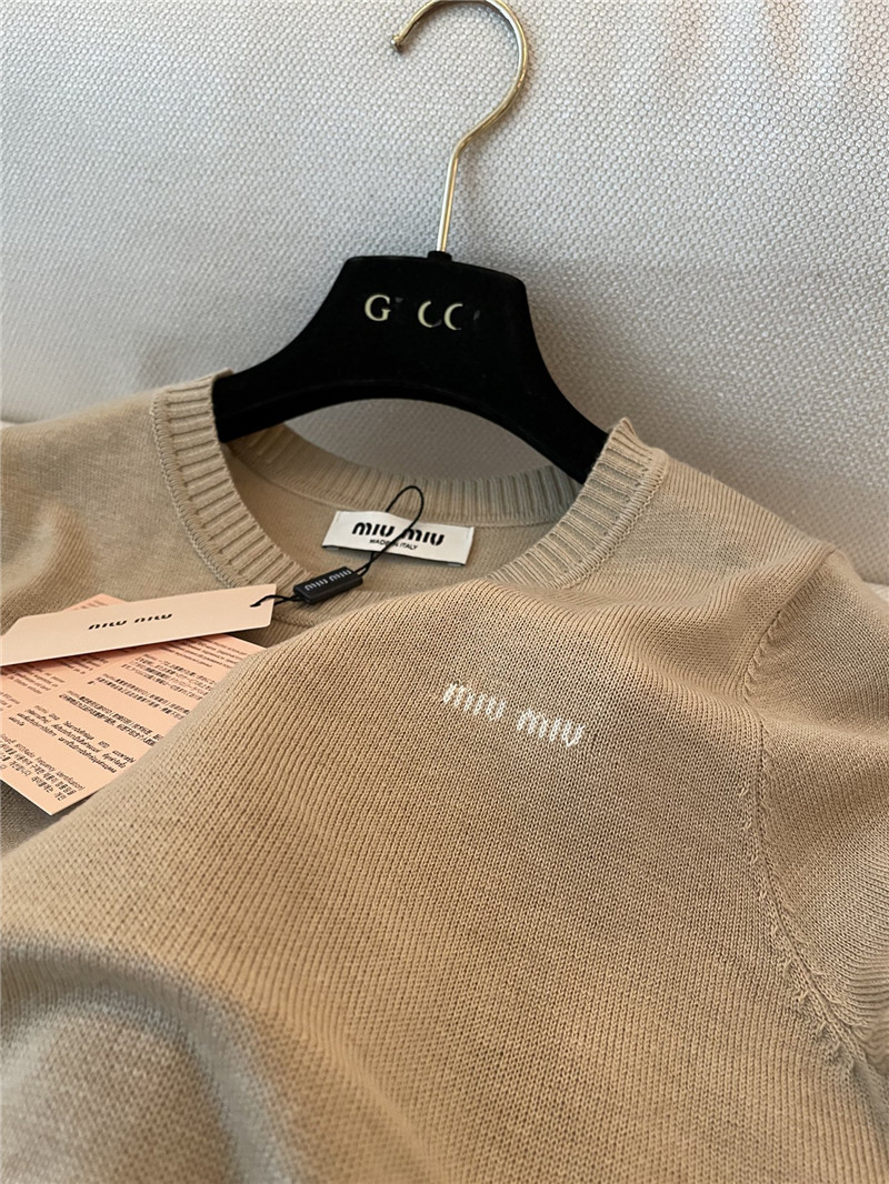 M1um1u logo short-sleeved sweater replica d&g clothing