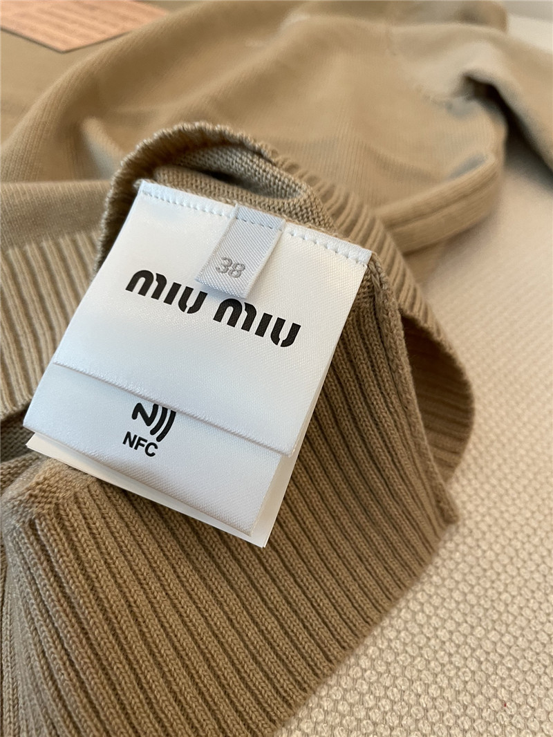 M1um1u logo short-sleeved sweater replica d&g clothing