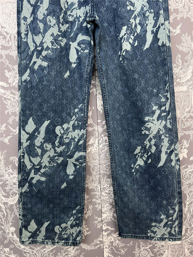 l0vis Vvtt0n lv lettering floral straight jeans replica clothing
