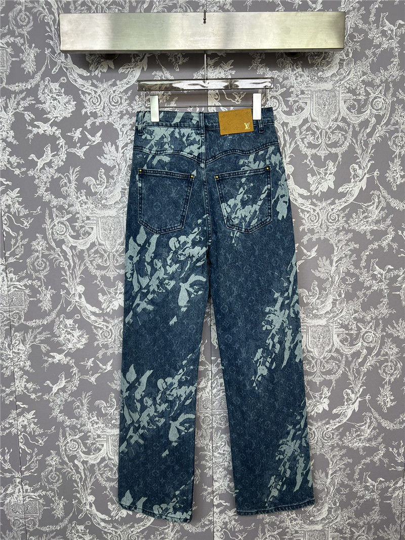 l0vis Vvtt0n lv lettering floral straight jeans replica clothing
