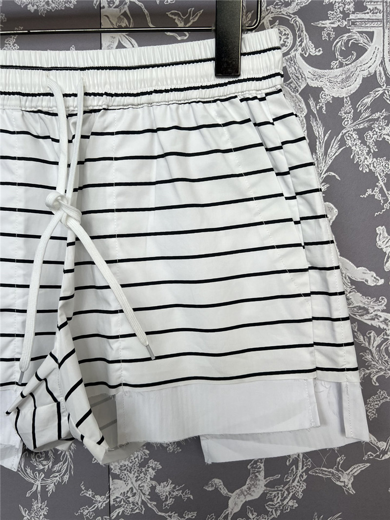 M1um1u black and white striped drawstring shorts replica clothes