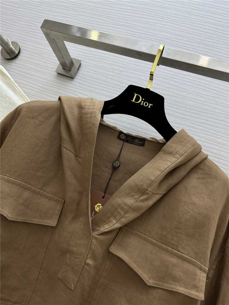 L0r0 P1ana hooded cotton and linen sweater dress replica clothes