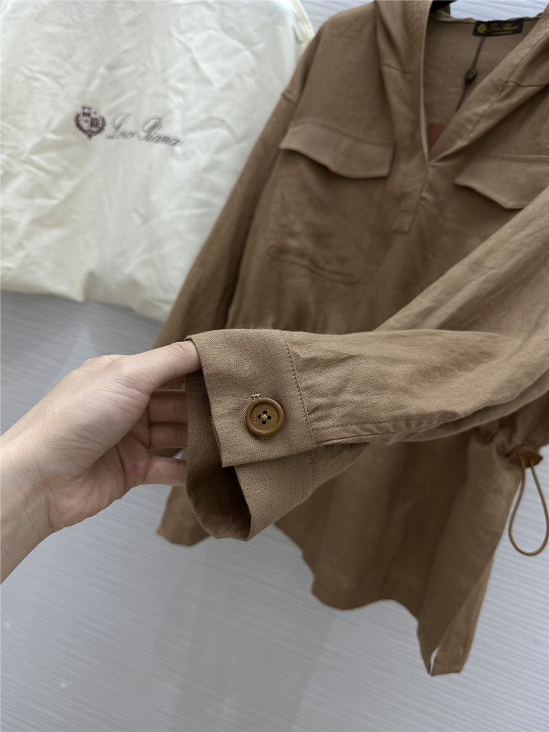 L0r0 P1ana hooded cotton and linen sweater dress replica clothes