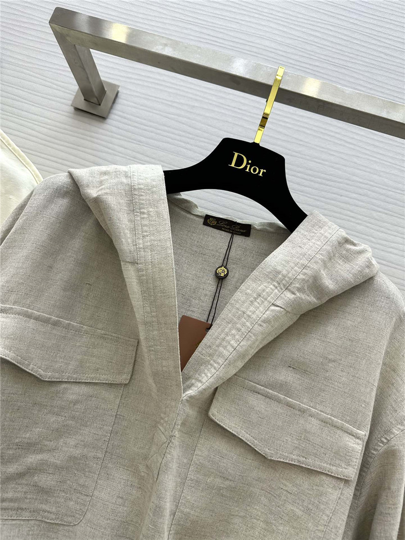 L0r0 P1ana hooded cotton and linen sweater dress replica clothes