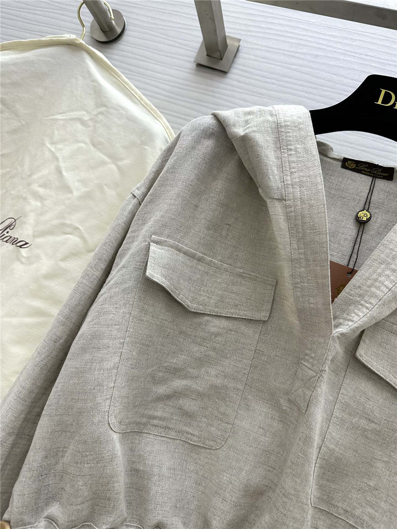 L0r0 P1ana hooded cotton and linen sweater dress replica clothes