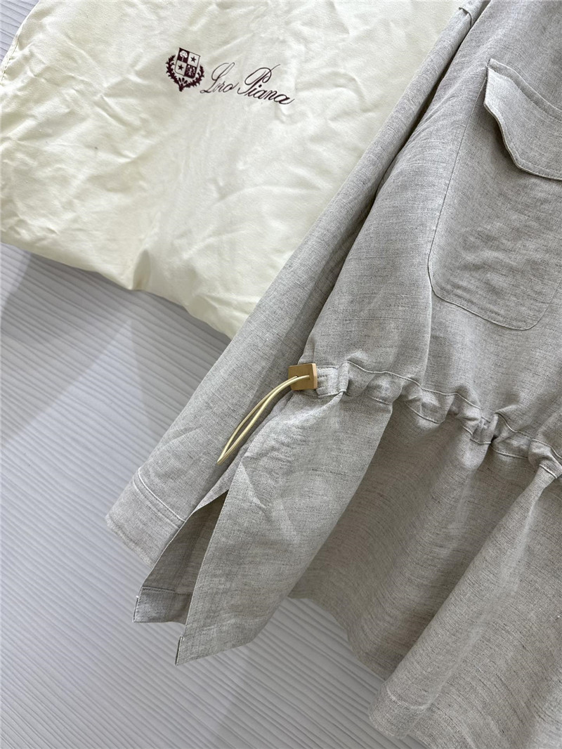 L0r0 P1ana hooded cotton and linen sweater dress replica clothes