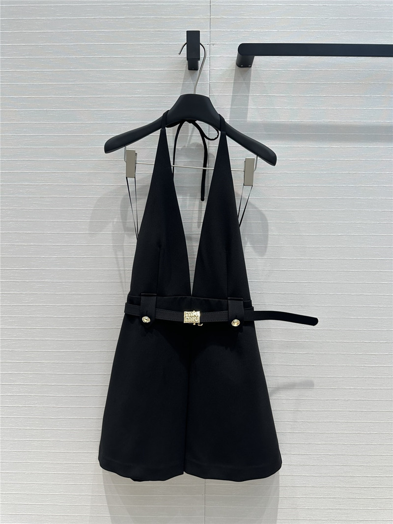 Miu Miu Black Stretch Wool Dress