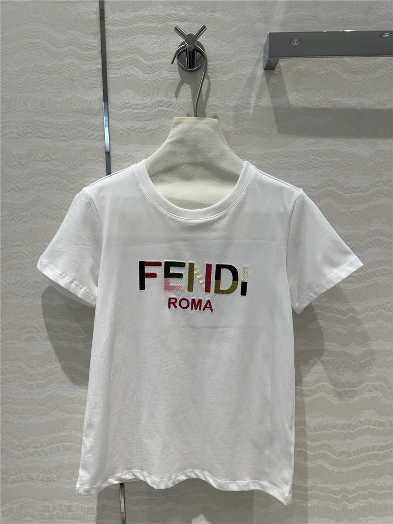 F**di colorful letter logo short sleeve t-shirt replica clothes