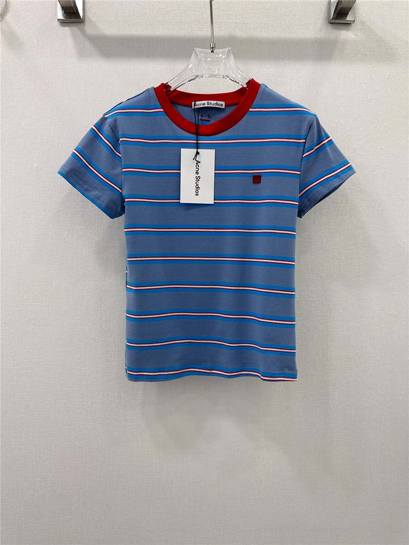 acne studios striped contrast t-shirt replica d&g clothing