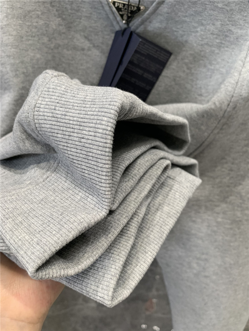 Pra*a round neck long sleeve sweatshirt replica clothing