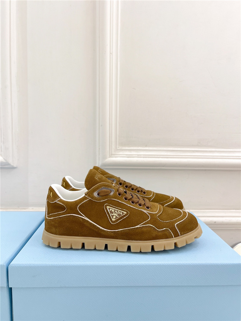 Pra*a faded suede sneakers brown