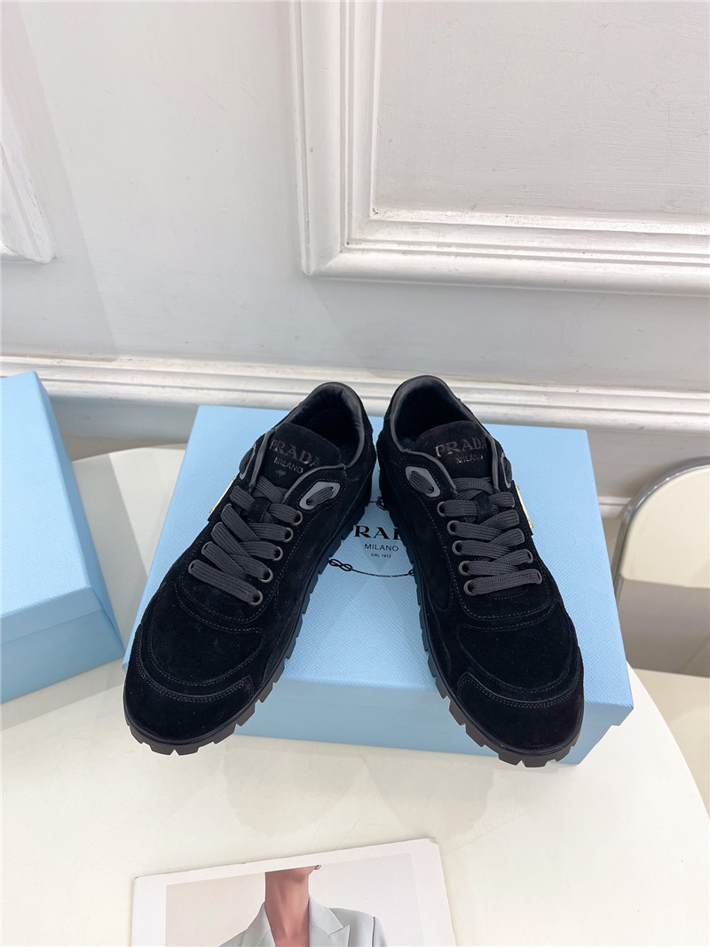 Pra*a faded suede sneakers black