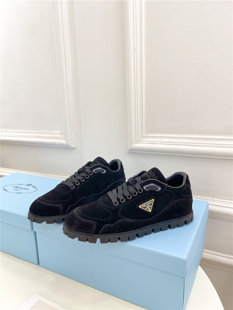 Pra*a faded suede sneakers black