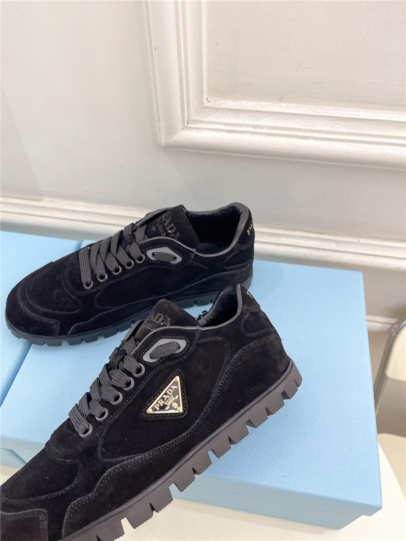 Pra*a faded suede sneakers black