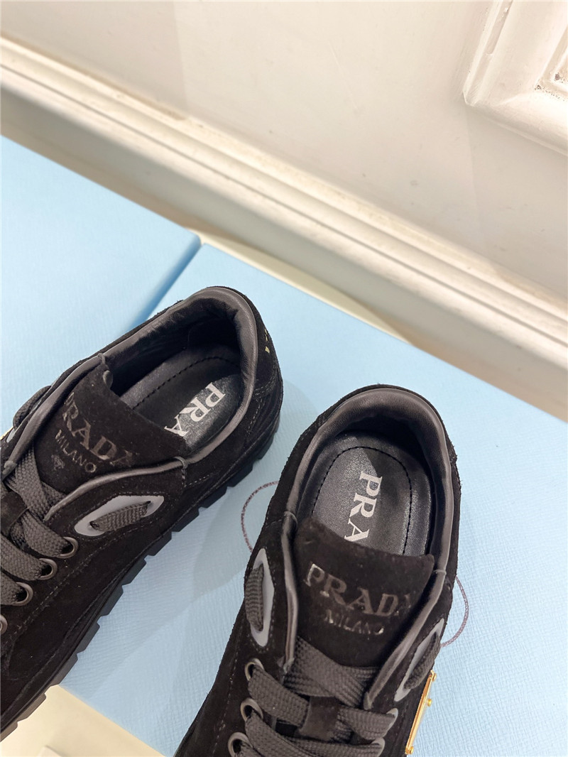 Pra*a faded suede sneakers black