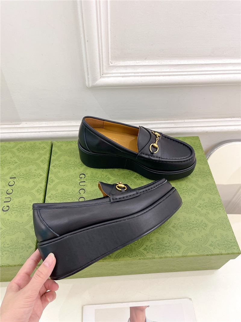 Gvc*1 horsebit wedge loafer in black leather