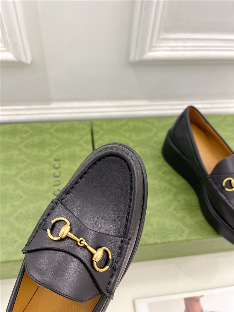 Gvc*1 horsebit wedge loafer in black leather